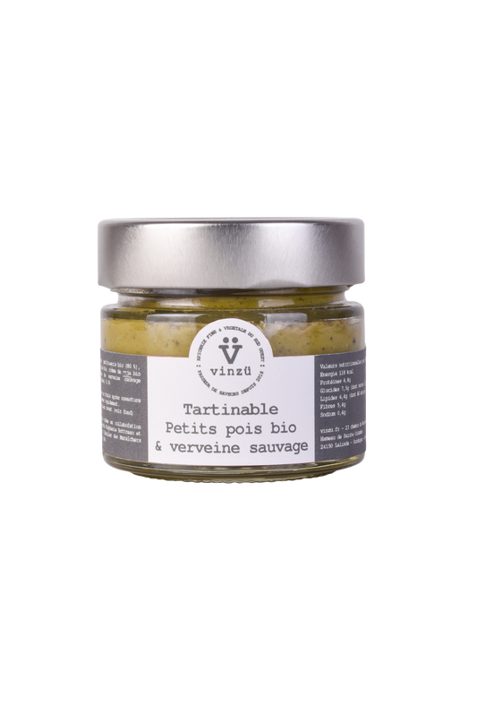 Vinzü - Tartinable petits pois bio et baies de verveine sauvage: 150g