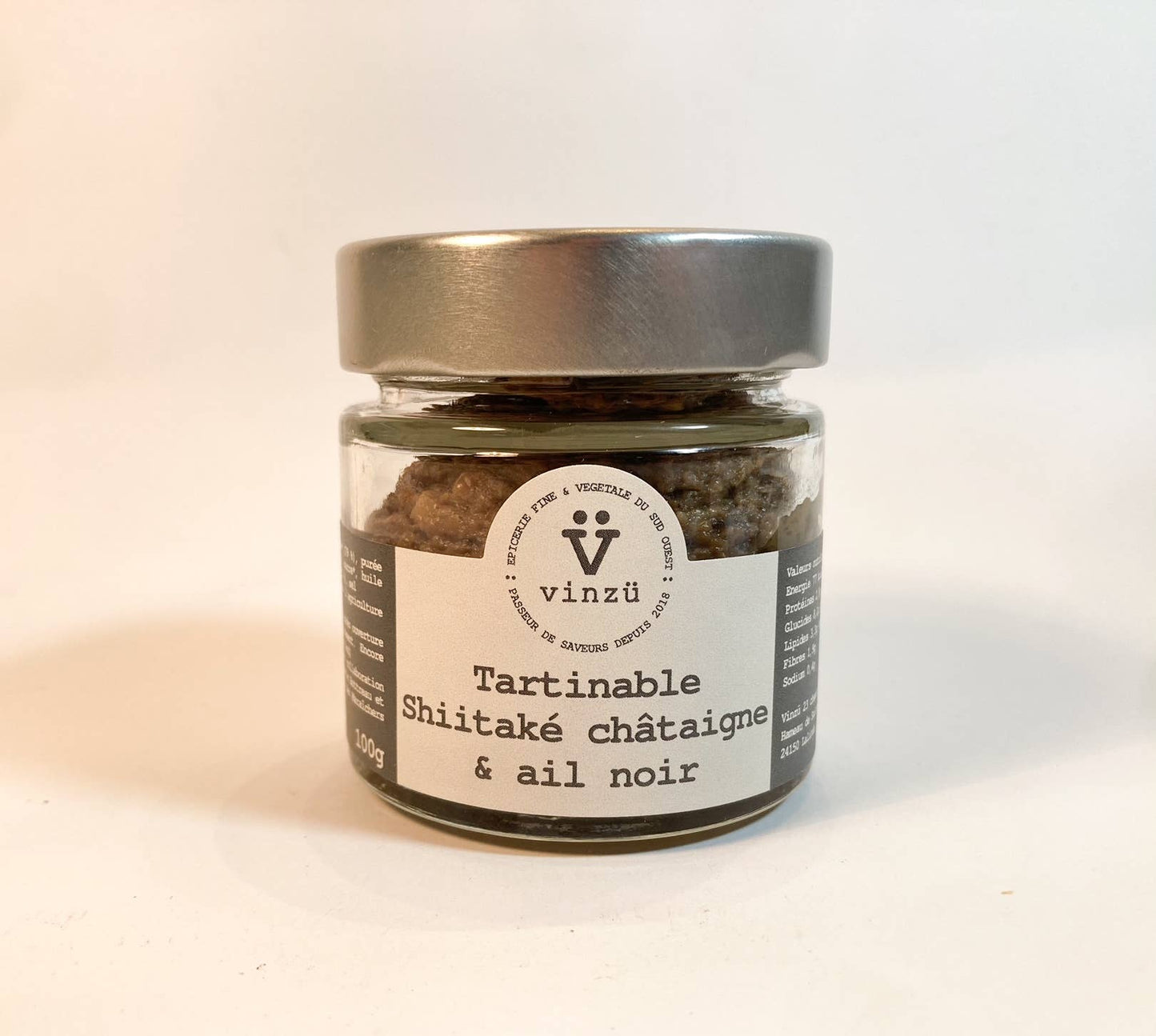 Vinzü - Tartinable Shiitake, châtaigne ail noir bio: 150g